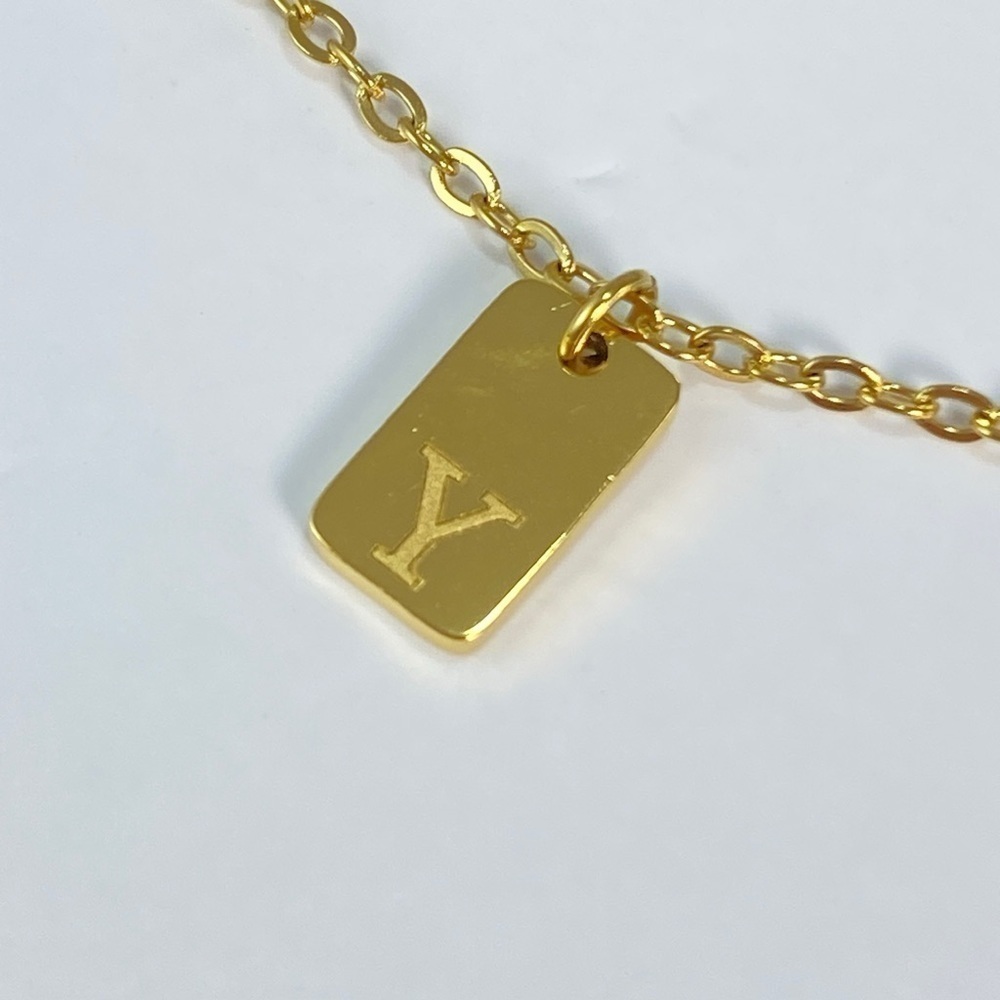 Initial Letter Y Tag Necklace